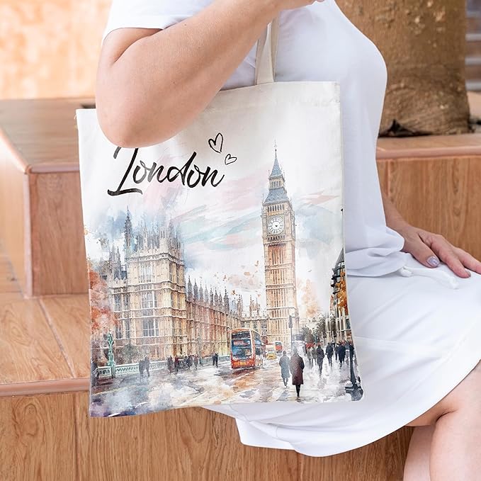 Europe Travel Souvenirs Gifts Tote Bags Reusable Grocery Bags London Paris Switzerland Gifts for Women