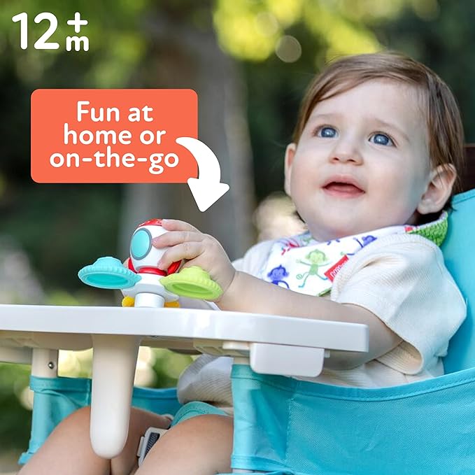 Nuby Suction Spinner Toys with Spinning Poppers – 3 Pack Baby Fidget Toys for High Chair & Bath, Space Theme, 12m+