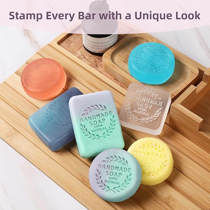 Yosamio Deluxe Soap Making Kit with Exclusive Stamp & Removable Melter–40+Pcs DIY Supplies for Adults, Easy-Clean Pot, Shea Butter & Clear Bases, Essential Oils, Molds, Dyes. Full Set for Beginners