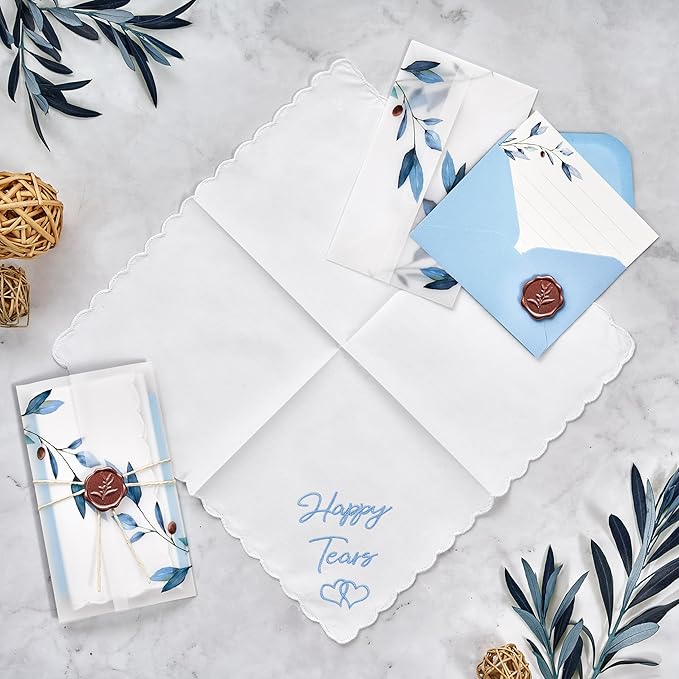 Mother Of The Bride Gifts Something Blue For Bride On Wedding Day Handkerchief