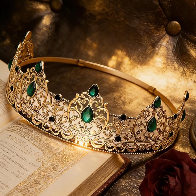 King Crown & Birthday Sash for Birthday Prom Party, Prom Decoration Gifts for Men, Costume Wedding Halloween