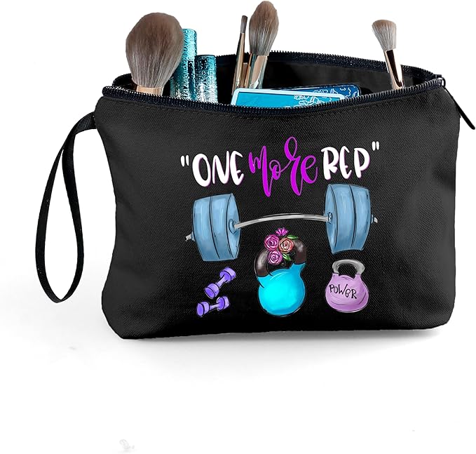 Workout Gym Exercise Gifts for Fitness Lovers Women Female Friends Sister Friend Female, Small Black Makeup Cosmetic Bag