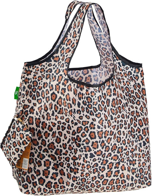 ECO CHIC Foldable Reusable Large Grocery Bags - Foldable Grocery Bags - Lightweight, Recycled & Reusable Shopping Bag - Waterproof, Packable Tote Fitting in Fine Grocery Bag Carrier