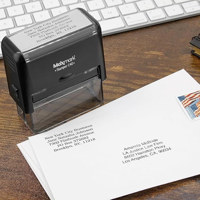 MaxMark Customized Signature Stamp - XX-Large Size -Self-Inking Stamp Customized with Your Signature - Choose from 15 Ink Colors