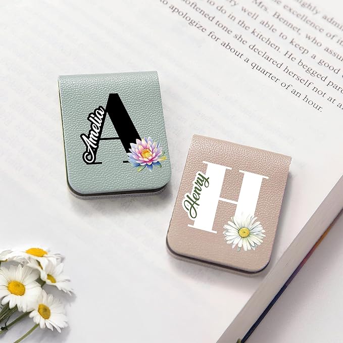 callie Personalized Magnetic Bookmark Clip - Custom Name & Birth Flower, Magnet Book Marks for Reading, Gifts for Book Lovers Women Men