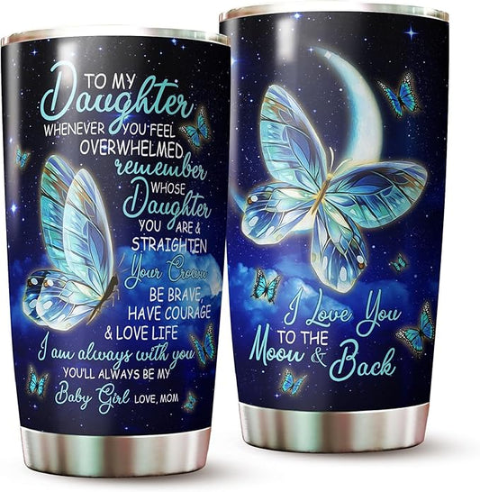 Daughter Butterfly Tumbler - Mom Daughter Gifts - Mothers Day & Christmas - 16oz