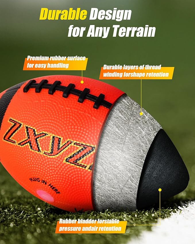 Rechargeable Glow in The Dark Football Birthday Gifts for 6 7 8 9 10 11 12 13 14 15 Year Old Boys, NO 6 Light Up Football Perfect for Teen Outdoor Sports Ideas, Kids Boys Toy Stuff Ages 6-15