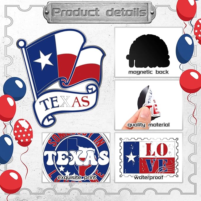 Konohan 25 Pcs Texas Souvenir Gifts Texas Magnets for Refrigerator Bulk Fridge Magnet Stickers States Souvenirs Gifts Magnet Holiday Magnetic Travel Decoration for Home Car Decor