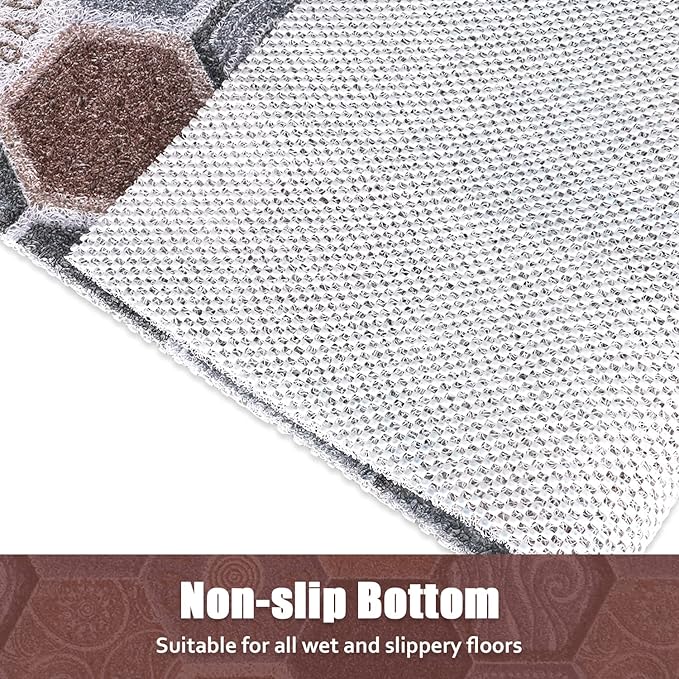 Shower Mat Bathtub Mat Non-Slip - 36x36 Inch, Soft Comfort Bath Mat with Drainage Holes, PVC Loofah Massage Bathmat for Shower, Tub, Bathroom, Wet Areas, Quick Drying