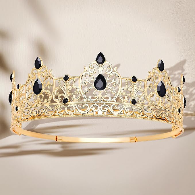 King Crown & Birthday Sash for Birthday Prom Party, Prom Decoration Gifts for Men, Costume Wedding Halloween