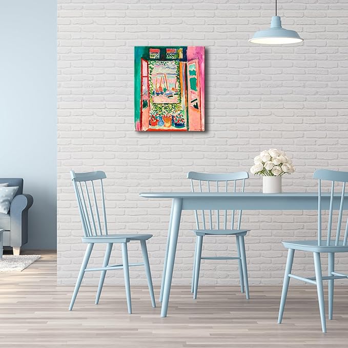Wieco Art Canvas Print Wall Art Open Window Collioure 1905 by Henri Mattise Abstract Colorful Art Matisse Posters Canvas Prints for Wall and Home Office Decorations