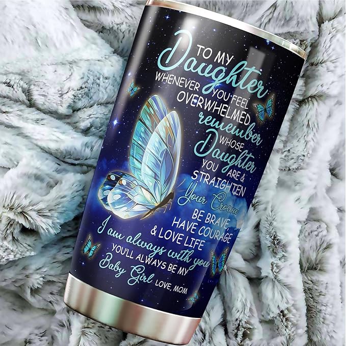 Daughter Butterfly Tumbler - Mom Daughter Gifts - Mothers Day & Christmas - 16oz