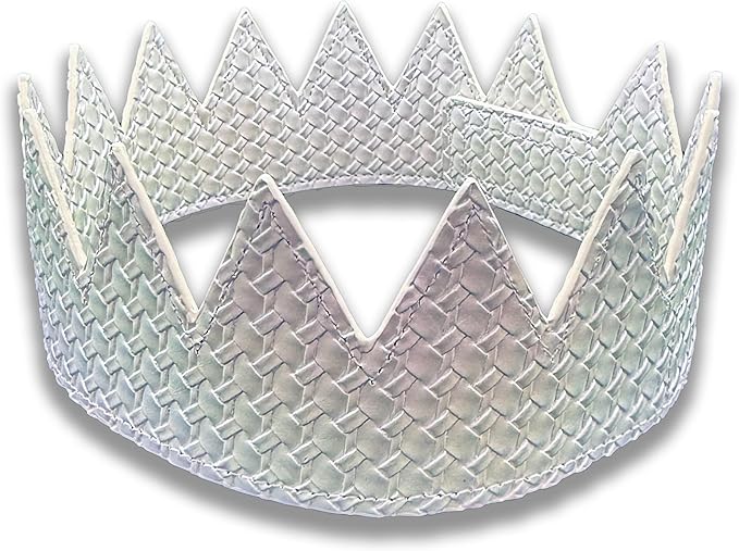 PandaTak Party Leather Crown For Men and Women - Comfortable Lightweight Adjustable Velcro Crown with Spikes