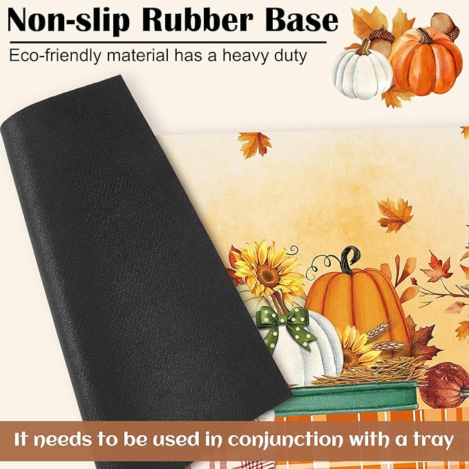 Nuanchu 12 Pcs Seasonal Door Mat Interchangeable Doormat Inserts Entrance Welcome Mats 22 x 10 Inches Non Slip Mats Gifts for Front Door Christmas Thanksgiving Decoration (No Frame)(Vivid)