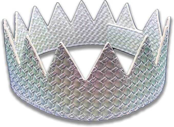 PandaTak Party Leather Crown For Men and Women - Comfortable Lightweight Adjustable Velcro Crown with Spikes
