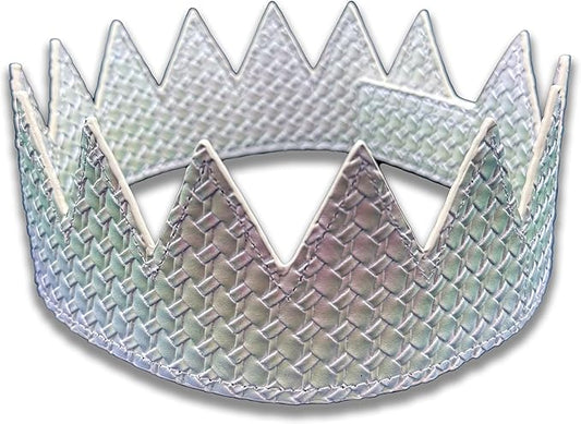 PandaTak Party Leather Crown For Men and Women - Comfortable Lightweight Adjustable Velcro Crown with Spikes