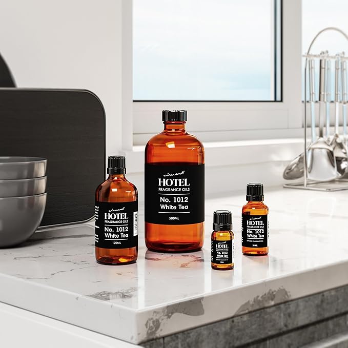 AirScent Hotel Diffuser Oil No. 1012 Inspired by The Renowned White Tea Hotel Scent - Premium Fragrance Oil for Ultrasonic and Waterless Diffusers and Crafting - 500 mL, 16.9 fl oz Bottle