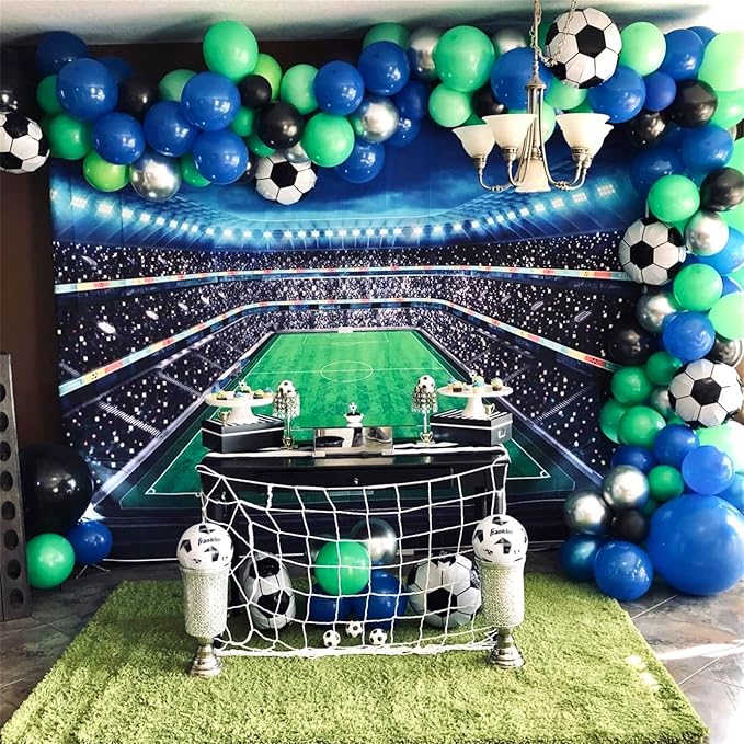 8Pcs Soccer Party Balloons, 18Inch Soccer Foil Balloons Football Shape Mylar Foil Balloons Decor for Men Kids Boys Soccer Ball Fans Sport Game Theme Birthday Party Decorations Supplies