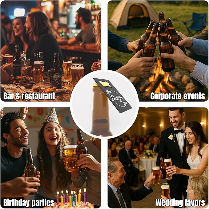 5-100 Custom Credit Card Bottle Opener – Full-Color Personalized Printing with Image/LOGO/Text – Great for Wedding Favors, Event Gifts, Brewery, Bar, Party, Restaurant