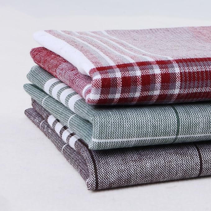 12 Pcs Pure Cotton Handkerchief Set for Men Checkered Print Handkerchiefs for Suits Daily Use