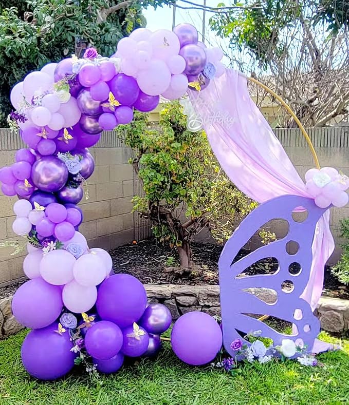 Bezente Dark Purple Latex Party Balloons - 30 Pack Large Thick Purple Balloons Big Round Purple Latex Balloons for Graduation Halloween Wedding Birthday Party Decorations