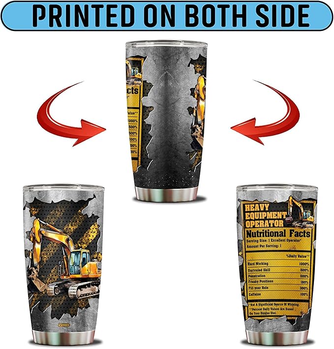 Heavy Equipment Operator Gifts for Men Women Christmas Birthday Fathers Mothers Day Valentine 20oz Insulated Stainless Steel Coffee Cup Travel Mug Tumbler Gift for Husband