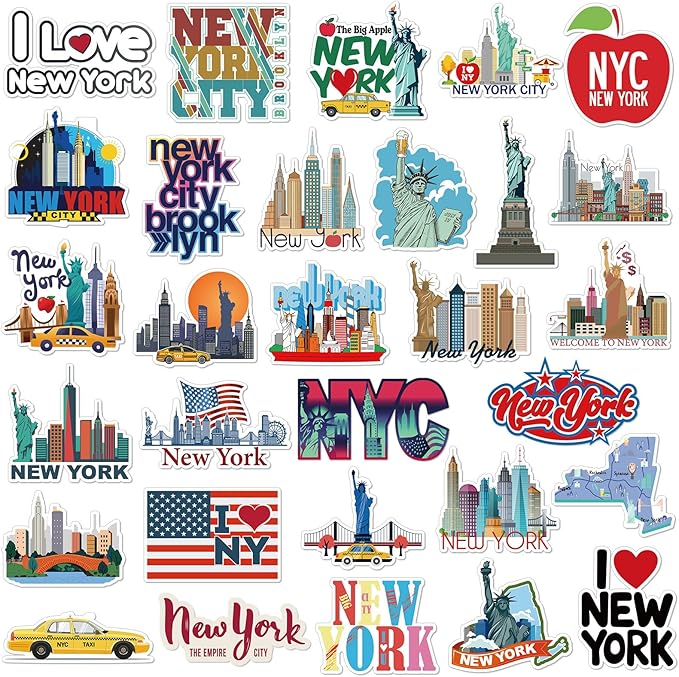 Konohan 30 Pcs New York Souvenirs Gifts New York Magnet for Refrigerator City Magnetic Refrigerator Stickers for Home Decoration