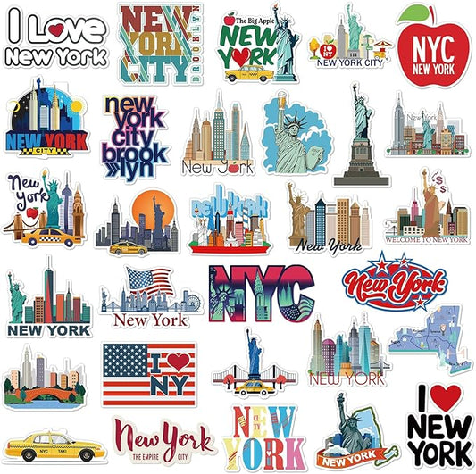 Konohan 30 Pcs New York Souvenirs Gifts New York Magnet for Refrigerator City Magnetic Refrigerator Stickers for Home Decoration