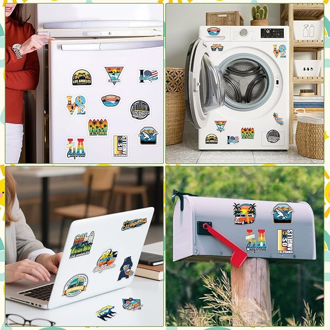 California Fridge Magnet Stickers - 20 Pcs Los Angeles Refrigerator Magnet USA State California Souvenirs Gifts Refrigerator Stickers for Home Kitchen Office Cruise Door Decor