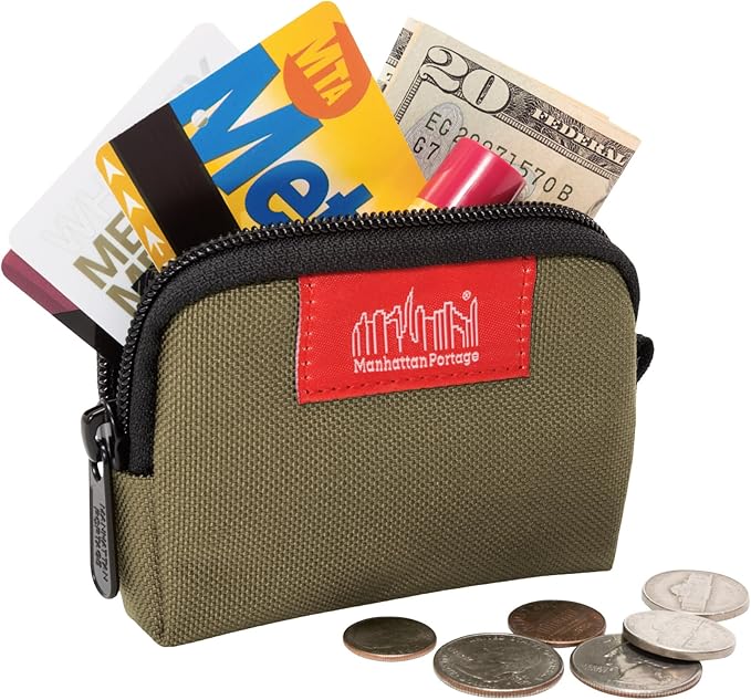 Manhattan Portage Coin Purse With Zipper Closure Pouch Eclectic Colors Credit Card ID Card Jewelry Keys Water Resistant Gift 1000D CORDURA® Everyday Carry