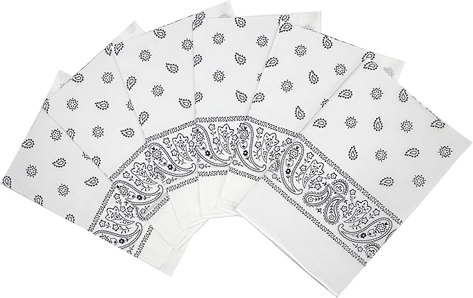 Vamqor Bandanas Gift Box 6 pack,Premium Super Soft 60s Cotton Paisley Bandannas Handkerchiefs for Men,Women and Kids