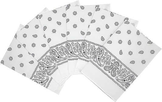 Vamqor Bandanas Gift Box 6 pack,Premium Super Soft 60s Cotton Paisley Bandannas Handkerchiefs for Men,Women and Kids