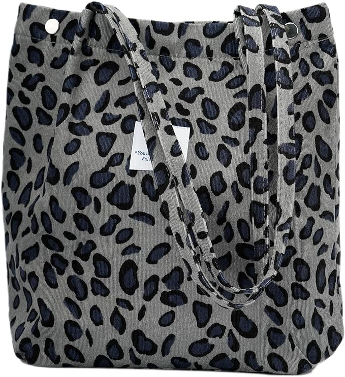 Corduroy Tote Bag Cute Tote Bags for Women Shoulder Bag with Inner Pocket for Work Beach Travel and Shopping Grocery