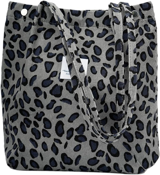 Corduroy Tote Bag Cute Tote Bags for Women Shoulder Bag with Inner Pocket for Work Beach Travel and Shopping Grocery
