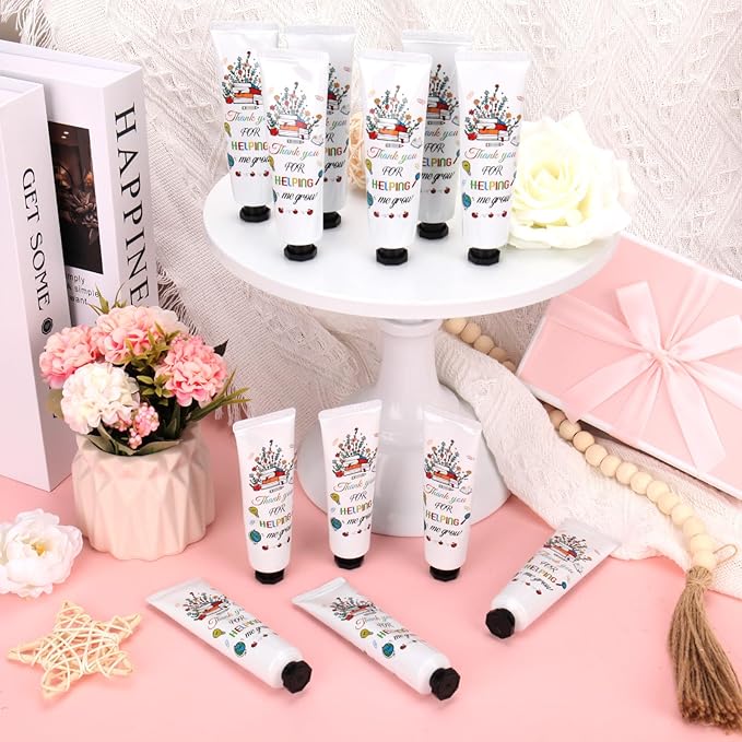 50 Pcs Hand Cream Gifts Bulk Teacher Appreciation Gifts Include Organza Bags Thank You Tags Inspirational for Women Girls Travel, Party Moisturizing Hand Lotion Gift