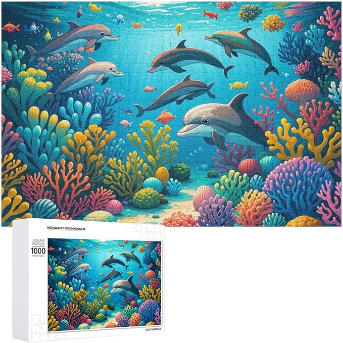 Wooden Puzzle - Sea World Wooden Puzzles for Adults 1000 Pieces Challenge Puzzles，Educational Games，Family Puzzles，Unique Gifts for Wall Art ，Funny Puzzles