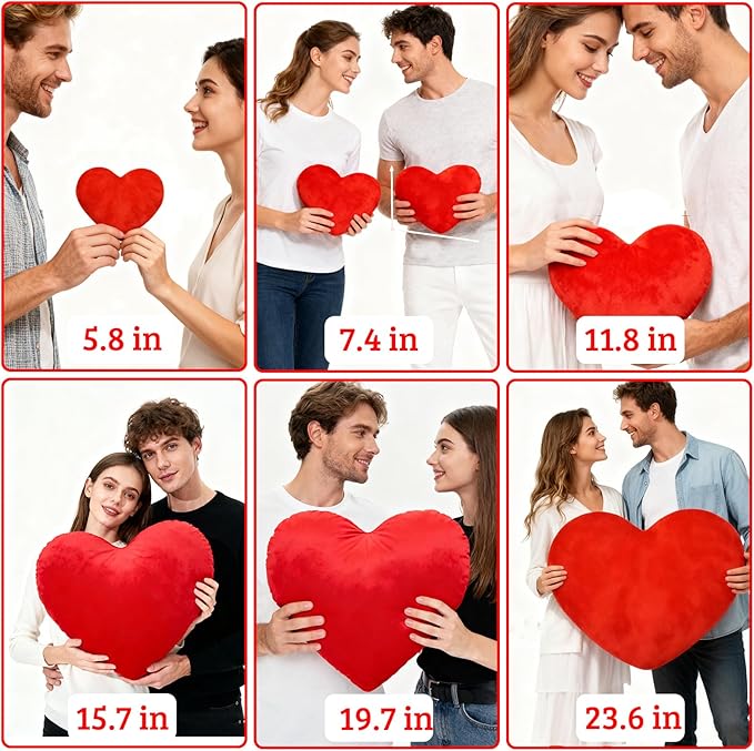 Custom Heart Pillow with Photo Text, Personalized Heart Shaped Pillow with Insert as Valentine Pillows Home Decor Personalized Gifts for Husband Wife Kids Family on Valentines Day Anniversary