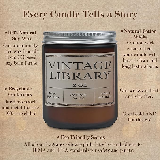 Book Lover Candles, Book Lovers Gift Ideas, Candle for Women, Reading Gifts, Birthday Gifts, Holiday, Scented Candles for Men, Women, Librarian