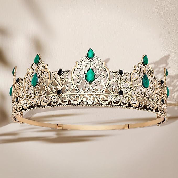 King Crown & Birthday Sash for Birthday Prom Party, Prom Decoration Gifts for Men, Costume Wedding Halloween