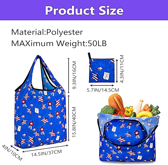 LOLOMLO 6 Pack Eco-Friendly Reusable Grocery Bags Lightweight Durable Washable Shopping Tote Foldable Outings Storage Pouch