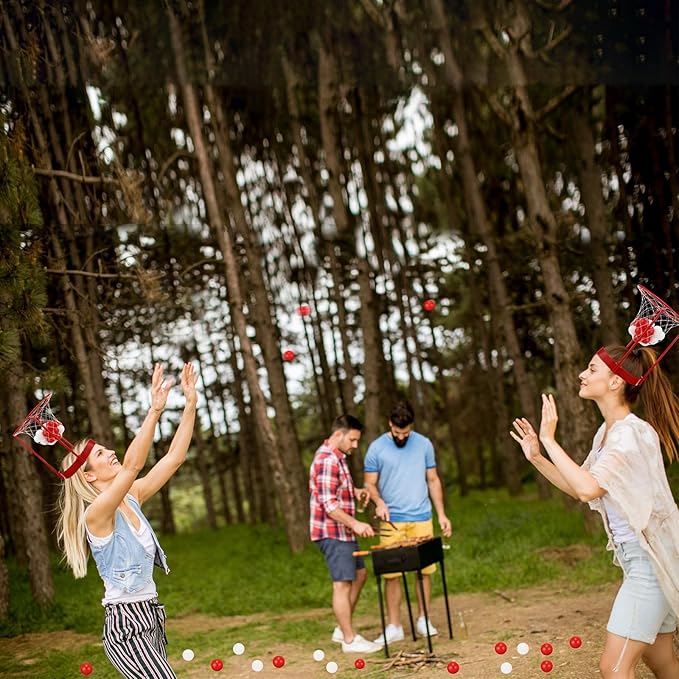 Outdoor Lawn Carnival Games Shaking Swing Balls Game Kit Head Hoop Basketball Party Spoon and Egg Race Games Party for Indoor Outdoor Christmas Easter Favors Gifts Toys