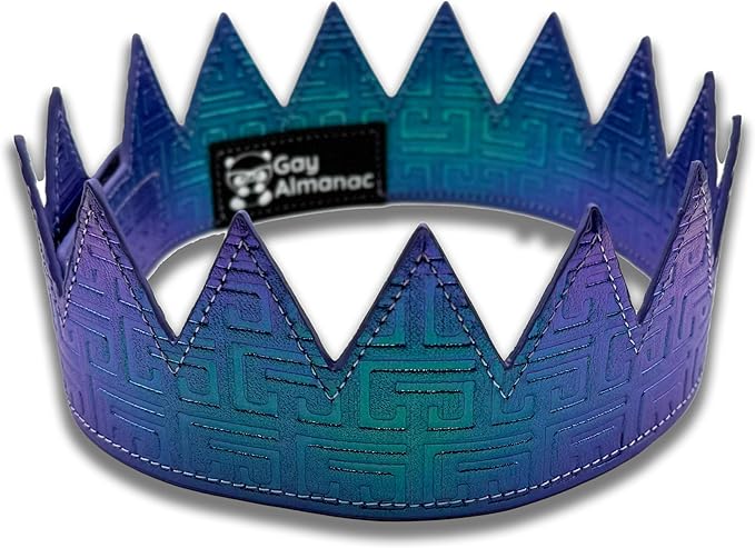 PandaTak Party Leather Crown For Men and Women - Comfortable Lightweight Adjustable Velcro Crown with Spikes