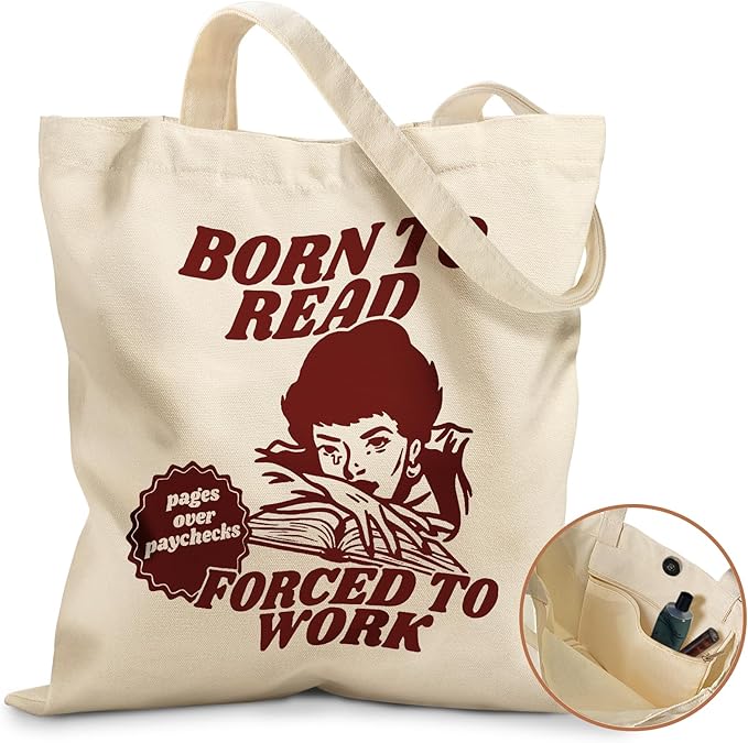 Miss Adola Aesthetic Tote Bag for Girls - with Magnetic Buckle and Zipper Inner Pocket for Women Lady Canvas Cotton Tote Bag
