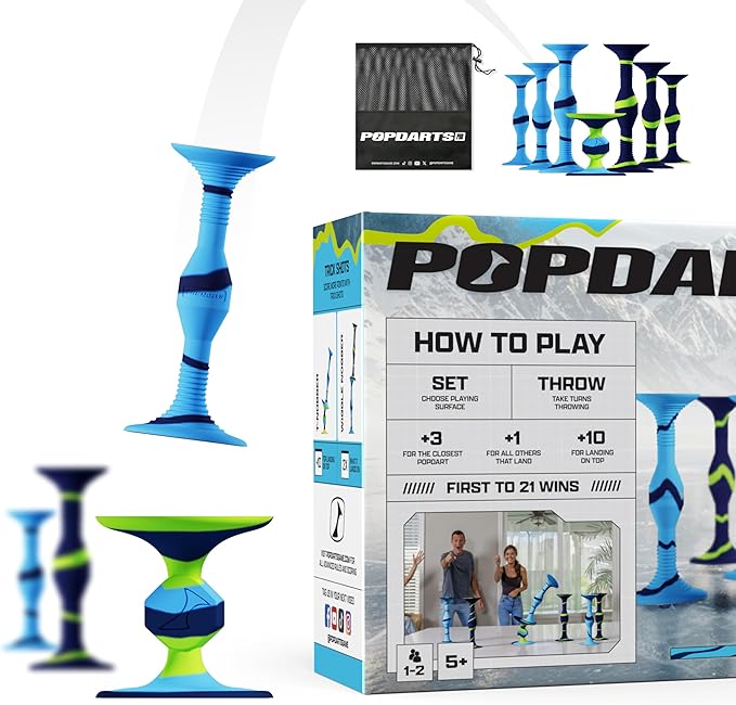 Popdarts PRO Pack Game Set (Drizzle) - Indoor, Outdoor Suction Cup, Throwing Game - Competition with a POP