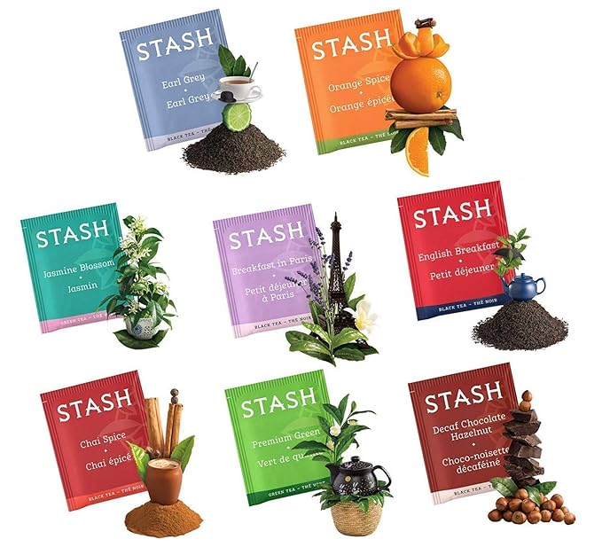 Stash Tea Bags Sampler Assortment (52 Count) 30 Different Flavors Gifts for Her Him Women Men Mom Dad Friends Coworkers Family