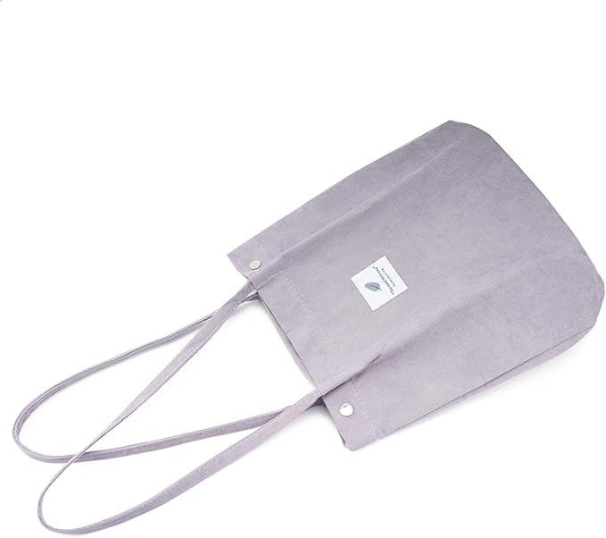 Corduroy Tote Bag Cute Tote Bags for Women Shoulder Bag with Inner Pocket for Work Beach Travel and Shopping Grocery