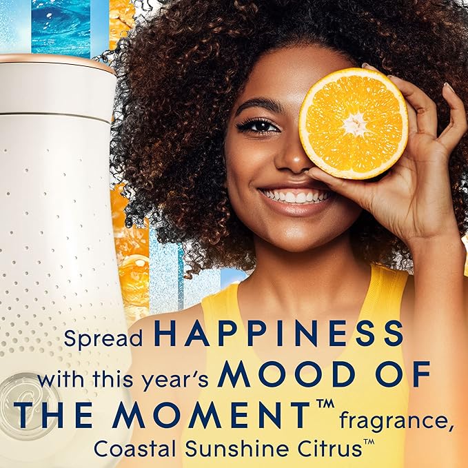 Glade PlugIns Refills Air Freshener Starter Kit, Scented and Essential Oils for Home and Bathroom, Coastal Sunshine Citrus, 4.02 Fl Oz, 2 Warmers + 6 Refills