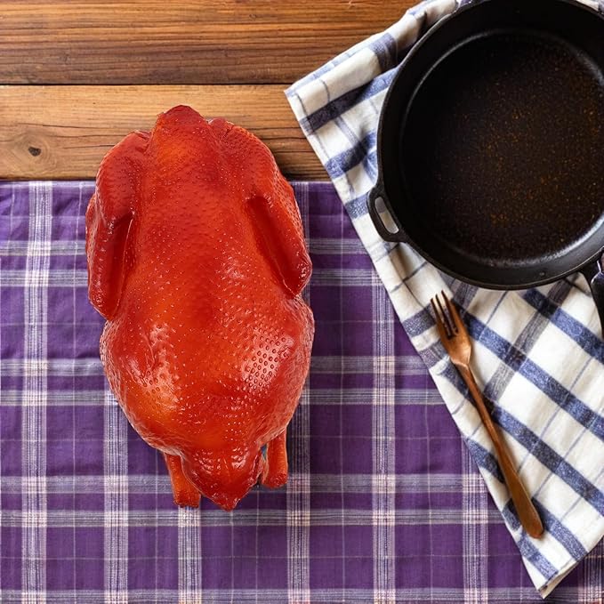 LOGOFUN Realistic Roast Chicken Model Artificial Cooked Turkey Prop Faux Fried Ornament for Thanksgiving Kitchen Display Food Simulation Decoration