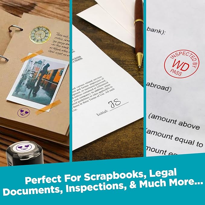 MaxMark Round Self Inking Halloween Stamp - Pumpkin - Black Ink