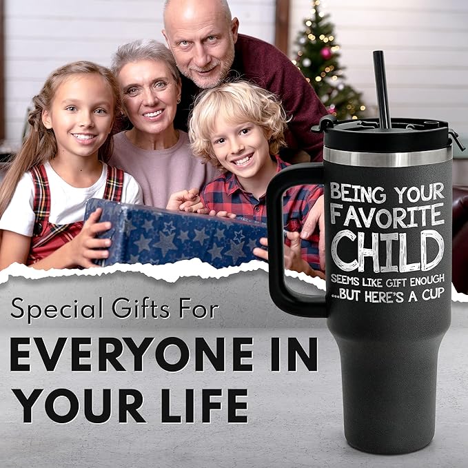 Engraved 40 oz Tumbler Being Your Favorite Child - Fathers Day Present From Daughter - Dad Birthday - Grandpa Tumbler - Grandpa Birthday Gifts - Gift For Dad For Fathers Day, Papa Gift